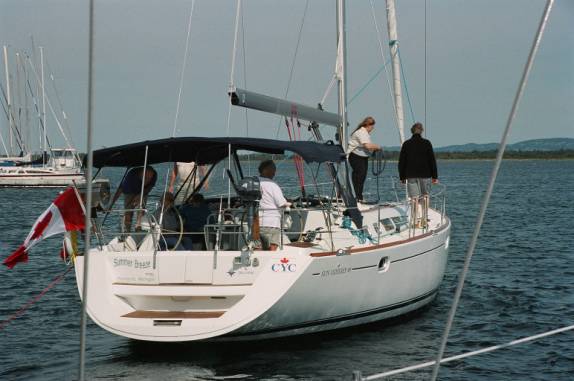 One of the chartered boats